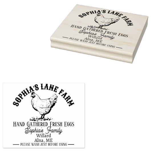 Modern gepersonaliseerd rustiek Boerderij Naam Adr Rubberstempel (Gestempeld)