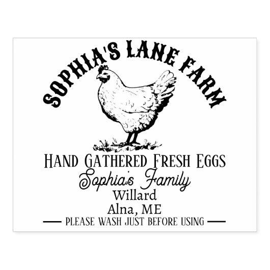 Modern gepersonaliseerd rustiek Boerderij Naam Adr Rubberstempel (Afrduk)