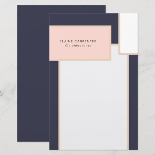 modern gepersonaliseerd schrijfpapier uit de midde briefpapier (Voorkant / Achterkant)