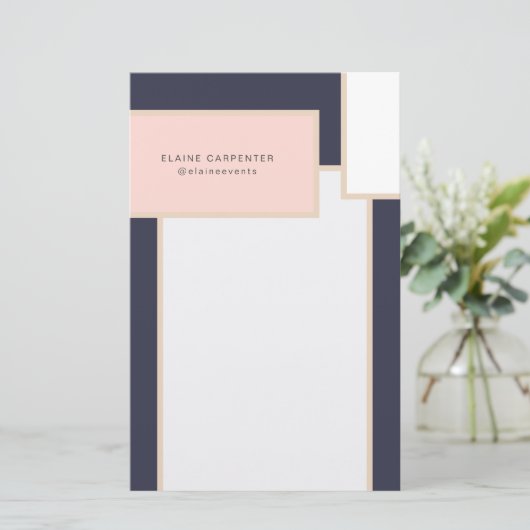 modern gepersonaliseerd schrijfpapier uit de midde briefpapier (Staand voorkant)