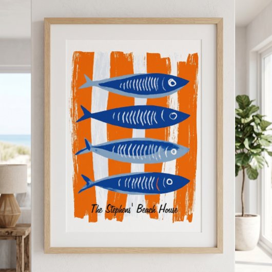 Modern Gepersonaliseerd Strandhuis Poster