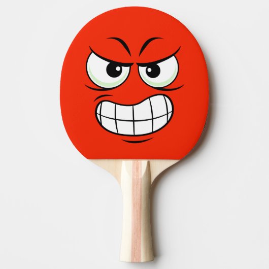 Modern gepersonaliseerd tafeltennis boos gezicht tafeltennisbatje (Voorkant)