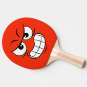 Modern gepersonaliseerd tafeltennis boos gezicht tafeltennisbatje (Zijkant)