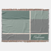 Modern Gepersonaliseerd Trouwpaar Naam Datum Groen Deken (Voorkant)
