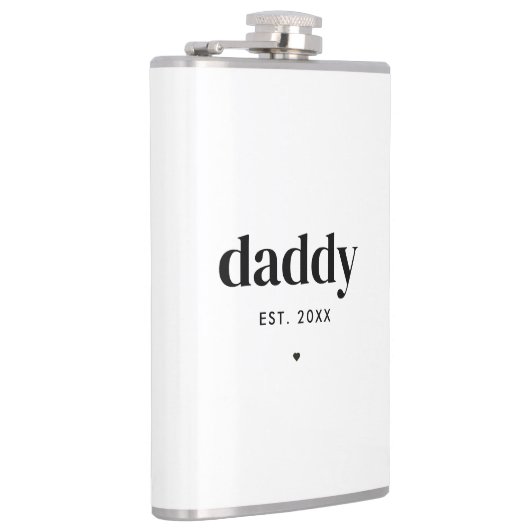 Modern Gepersonaliseerd Typografie papa Vaderdag Heupfles (Rechts)