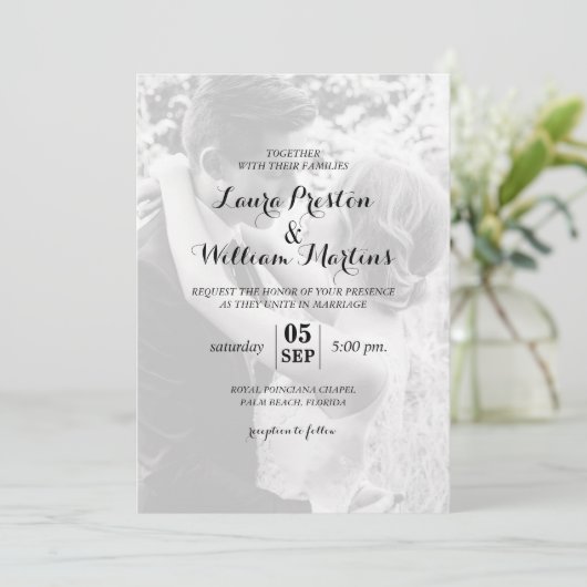 Modern Gepersonaliseerd Uitnodiging tot bruiloft (Staand voorkant)