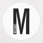 Modern gepersonaliseerd vet monogram en naamlabels labels (Design 2)