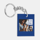 Modern Gepersonaliseerd Vier foto Beste vader en b Sleutelhanger (Voorkant Links)