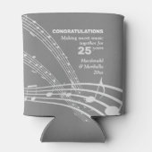 Modern gepersonaliseerd ZOET MUZIEK Zilver Jubileu Blikjeskoeler (Achterkant)