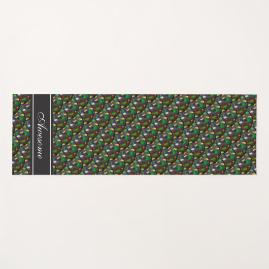 Modern gepersonaliseerd zwart opal valpatroon yogamat (Voorkant (horizontaal))