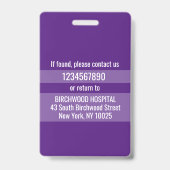    Modern Gepersonaliseerde Arts Assistent ID Kaar Badge (Achterkant)