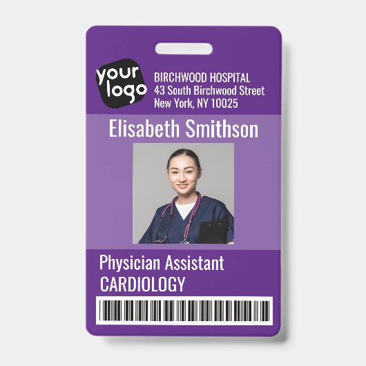    Modern Gepersonaliseerde Arts Assistent ID Kaar Badge (Voorzijde)