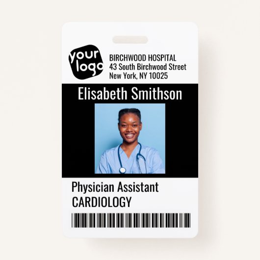 Modern gepersonaliseerde arts-assistentenpas badge (Voorkant)