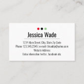 Modern gepersonaliseerde Floral Red Roses Black Visitekaartje (Achterkant)