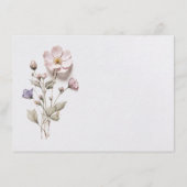 Modern geperst pastel Wildflowers bruiloft details Informatiekaartje (Achterkant)