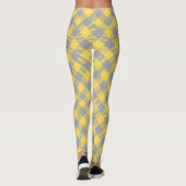 Modern geplakt Geel en Grijs Leggings (Achterkant)