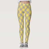 Modern geplakt Geel en Grijs Leggings (Voorkant)
