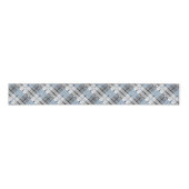Modern geplakt patroon licht blauw en grijs grosgrain lint (Voorkant)