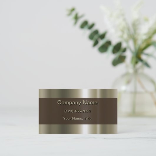 Modern gepolijst metaal visitekaartje (Staand voorkant)