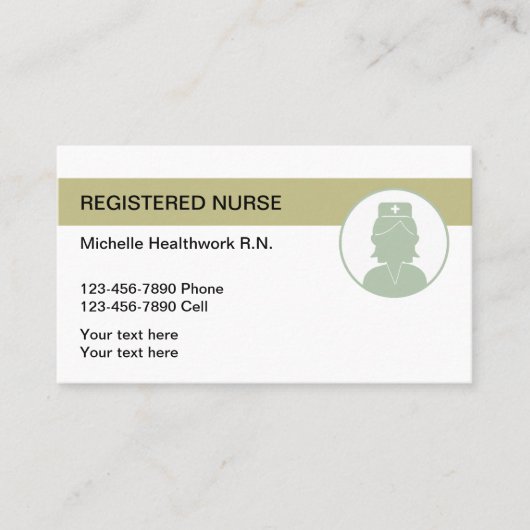 Modern Geregistreerd Verpleegkundige Medische Visi Visitekaartje (Voorkant)