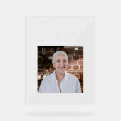 Modern gereserveerd gedenkteken voor foto acryl bord (Voorkant)