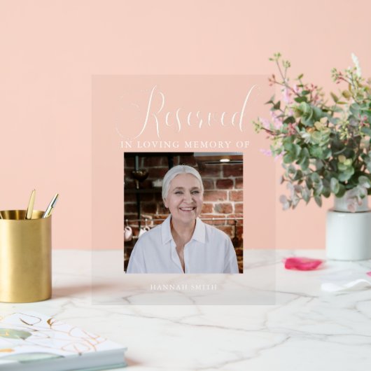 Modern gereserveerd gedenkteken voor foto acryl bord (Huwelijk)