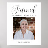 Modern gereserveerd gedenkteken voor foto poster (Voorkant)
