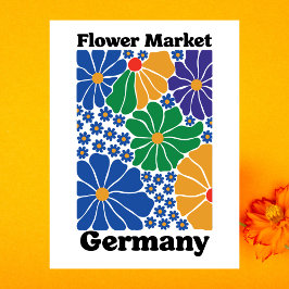 Modern Germany Floral Flower Market Garden Meadow Briefkaart