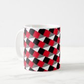 modern gerometrisch patroon van rood en zwart koffiemok (Voorkant links)
