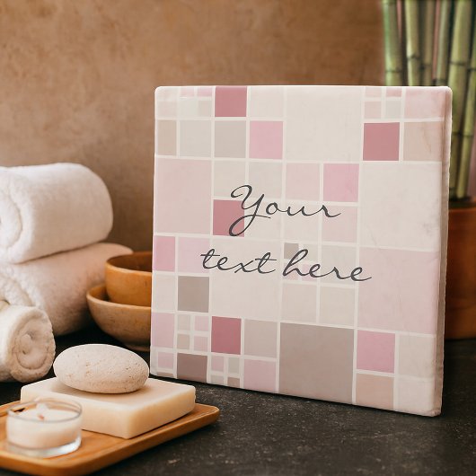 Modern geruit mozaïek pastel roze stenen Onderzett Stenen Onderzetter