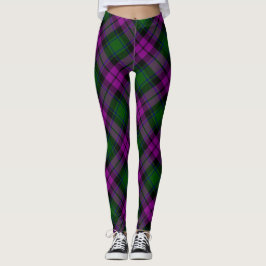 Modern geruite Fuchsia Paarse & Groen Leggings