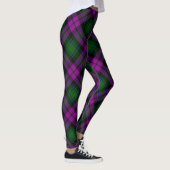 Modern geruite Fuchsia Paarse & Groen Leggings (Rechts)
