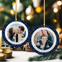 Modern geruite kerstfoto
