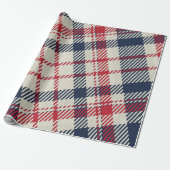 Modern geruite patroon Kerstmis Custom Cadeaupapier (Uitgerold)