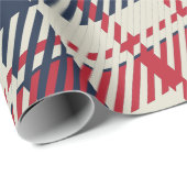 Modern geruite patroon Kerstmis Custom Cadeaupapier (Rol Hoek)