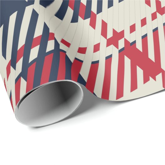 Modern geruite patroon Kerstmis Custom Cadeaupapier (Rol Hoek)