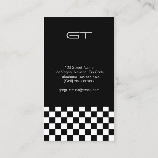 Modern geruite sjabloon voor visitekaartjes (Achterkant)