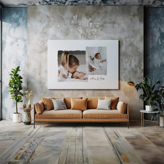 Modern gescheurd rand multi foto gepersonaliseerd  canvas afdruk