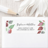 Modern geschilderd Bourgondisch blad Waterverf geb Etiket (Insitu)