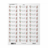 Modern geschilderd Bourgondisch blad Waterverf geb Etiket (Full Sheet)