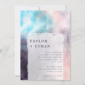 Modern geschilderd canvas bruiloft kaart (Voorkant)