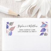 Modern geschilderd Paarse blad Waterverf bladeren Etiket (Insitu)