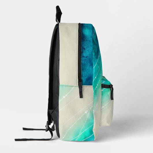 Modern geschilderd sprankelend zee zand patroon bedrukte rugzak (Links)