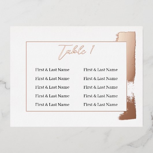 Modern Geschilderd Tafelnummer Bruiloft plaatsing  (Voorkant)