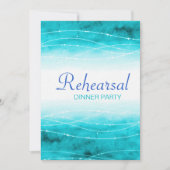 Modern geschilderd zee bruiloft repetitie diner ui kaart (Voorkant)