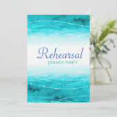 Modern geschilderd zee bruiloft repetitie diner ui kaart (Staand voorkant)