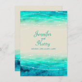 Modern geschilderde sprankelende zeeen en strand b kaart (Voorkant / Achterkant)