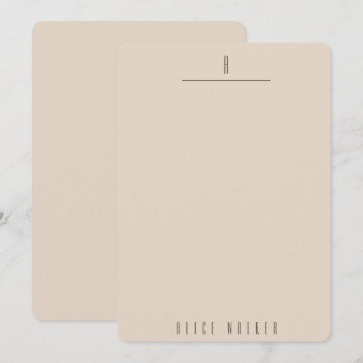 modern gesofisticeerd monogram notitiekaartje (Voorkant / Achterkant)