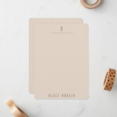 modern gesofisticeerd monogram notitiekaartje (Voorkant / Achterkant in situ)