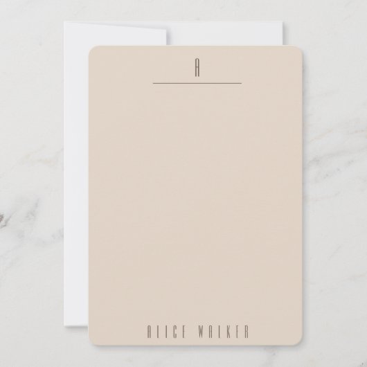 modern gesofisticeerd monogram notitiekaartje (Voorkant)